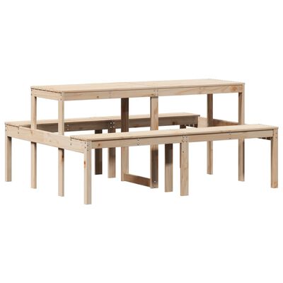 vidaXL Mesa de pícnic madera maciza de pino 160x134x75 cm