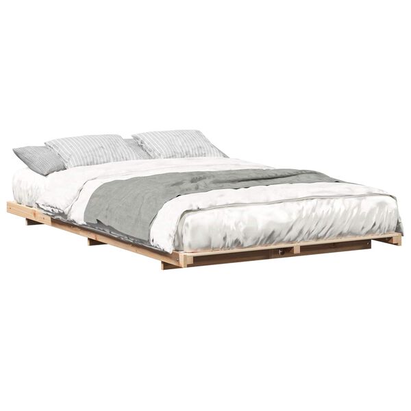 vidaXL Estructura de cama Marr&oacute;n 120 x 200 cm Madera maciza de pino
