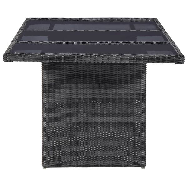 vidaXL Set de comedor de jard&iacute;n 7 piezas rat&aacute;n sint&eacute;tico negro