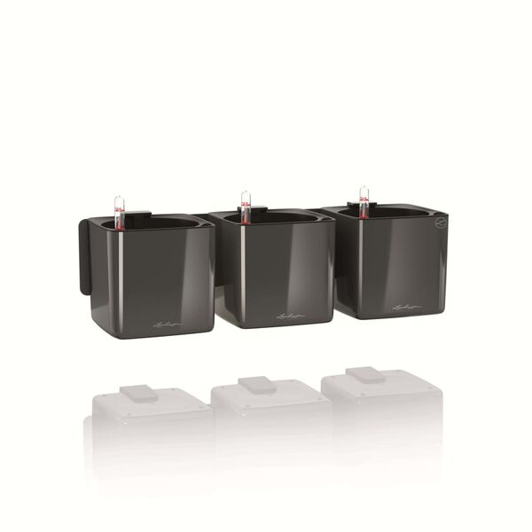LECHUZA Jardineras 3 uds. Green Wall Home Kit gris antracita brillante