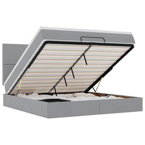 vidaXL Estructura de cama otomana colch&oacute;n tela gris claro 160x200cm