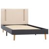 vidaXL Estructura de cama con LED tela crema y gris oscuro 100x200 cm