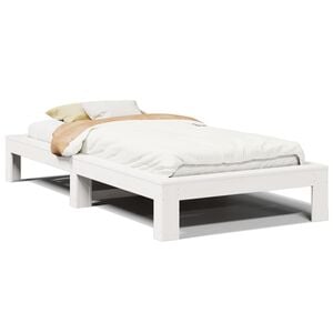 vidaXL Estructura cama sin colch&oacute;n madera maciza pino blanca 100x200cm