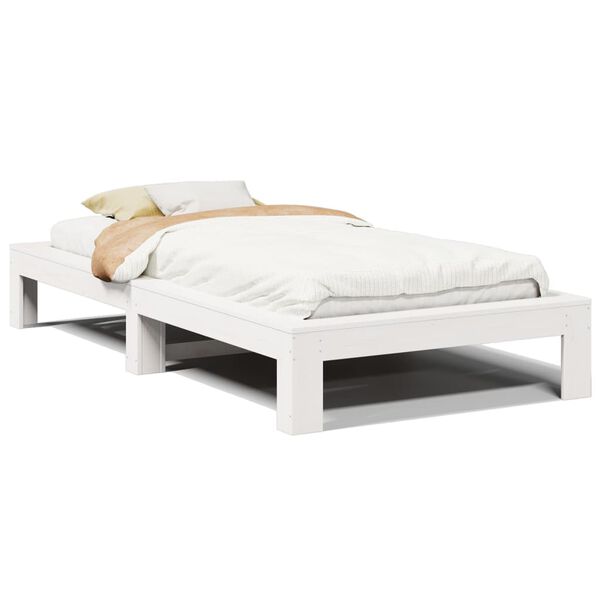 vidaXL Estructura cama sin colchón madera maciza pino blanca 100x200cm
