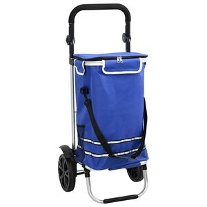 vidaXL Carro de compras Azul 36,5 x 46,5 x 100,5 cm Tela Oxford