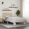 vidaXL Estructura cama madera ingenier&iacute;a metal roble Sonoma 90x200 cm