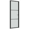 vidaXL Puerta interior de vidrio y aluminio negro mate 76x201,5 cm