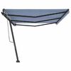vidaXL Toldo de pie retr&aacute;ctil manual azul y blanco 600x350 cm