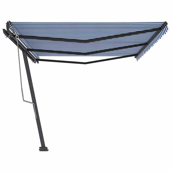 vidaXL Toldo de pie retr&aacute;ctil manual azul y blanco 600x350 cm