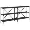 vidaXL Mesa Consola Roble Negro 160 x 30 x 75 cm Madera de ingenier&iacute;a
