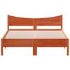 vidaXL Cama sin colch&oacute;n madera maciza de pino marr&oacute;n cera 140x190 cm