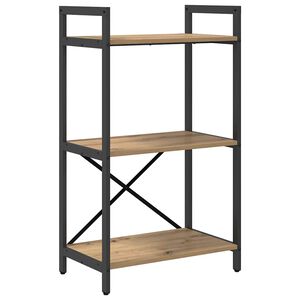 vidaXL Estante de libros 3 niveles 56 x 34 x 96 cm Roble artisan