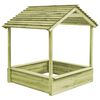 vidaXL Casa de juegos de jard&iacute;n con arenero madera pino 123x120x146 cm