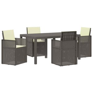 vidaXL Conjunto de Comedor de Jard&iacute;n 5 uds. Gris Claro y Crema PP