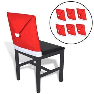 6 Fundas para Respaldo de Silla Modelo Sombrero Pap&aacute; Noel