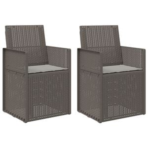 vidaXL Sillas de comedor de jard&iacute;n 2 uds. Gris Claro PP