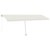 vidaXL Toldo manual retr&aacute;ctil con LED color crema 600x350 cm