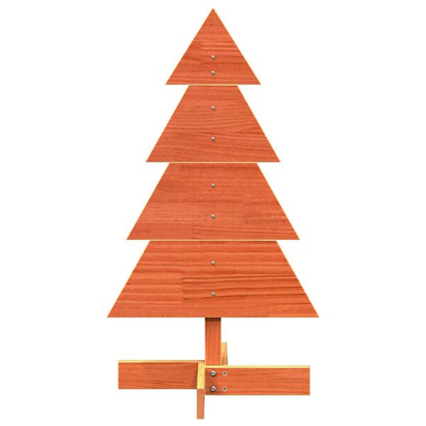 vidaXL &Aacute;rbol de Navidad de adorno madera maciza pino marr&oacute;n cera 80 cm