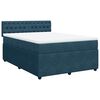 vidaXL Cama box spring con colch&oacute;n terciopelo azul 140x190 cm