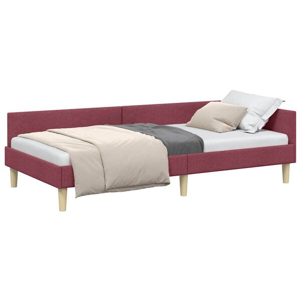 vidaXL Estructura de cama en esquina Rojo vino 80 x 200 cm tela