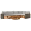 vidaXL Conjunto de sof&aacute;s de exterior 6 uds. Natural y Gris Claro