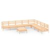 vidaXL Juego de muebles de jard&iacute;n 9 piezas madera maciza de pino