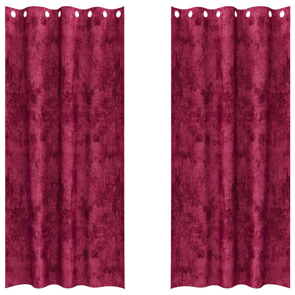 vidaXL Cortinas de Terciopelo 2 pcs Rojo vino tinto 245 x 140 cm