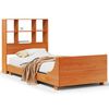 vidaXL Cama sin colch&oacute;n madera maciza de pino marr&oacute;n cera 100x200 cm