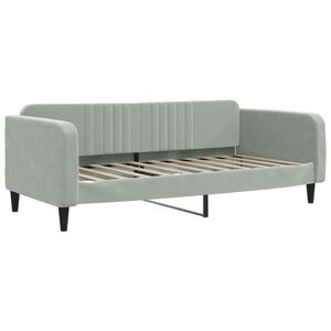 vidaXL Sof&aacute; cama sin colch&oacute;n terciopelo gris claro 90x190 cm
