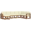 vidaXL Conjunto de sof&aacute;s de exterior 8 uds. Natural y Crema