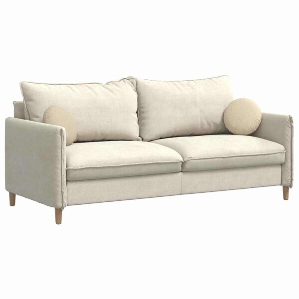 vidaXL Cojines para asiento 2 pcs Crema &Oslash;30 x 13 cm tela