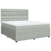 vidaXL Cama box spring con colch&oacute;n terciopelo gris claro 180x200 cm