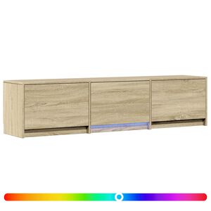 vidaXL Mueble de TV con LED 165 x 34 x 40 cm Roble Sonoma