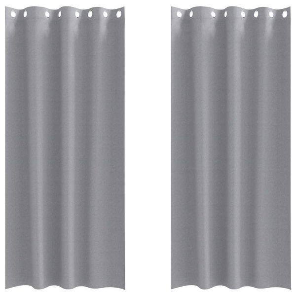vidaXL Cortinas Opacas con Anillas 2 pcs Gris Claro 260 x 140 cm