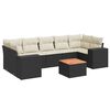 vidaXL Set de sof&aacute;s de jard&iacute;n 8 piezas y cojines rat&aacute;n sint&eacute;tico negro
