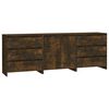 vidaXL Aparador de 3 piezas madera manufacturada color roble ahumado