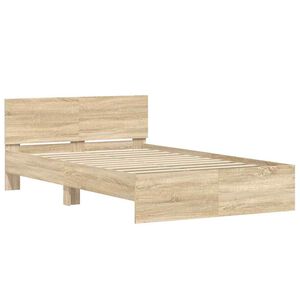 vidaXL Estructura de cama con cabecero Sonoma 137 x 190 cm