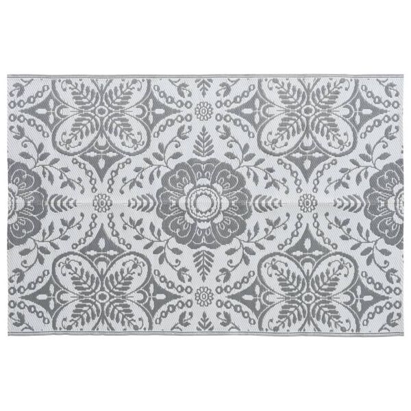 vidaXL Alfombra de exterior PP ARAKIL gris claro 120x180 cm