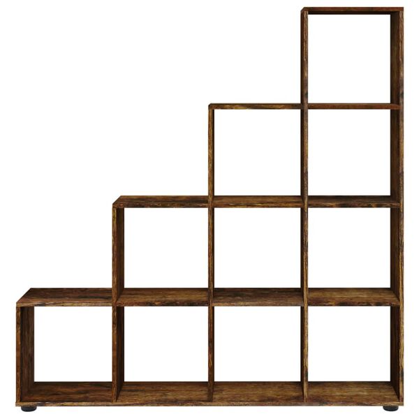vidaXL Estanter&iacute;a forma de escalera madera contrachapada roble ahumado