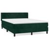 vidaXL Cama box spring con colch&oacute;n terciopelo verde oscuro 140x190 cm