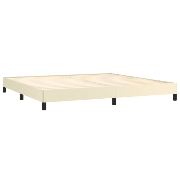 vidaXL Cama box spring con colch&oacute;n cuero sint&eacute;tico crema 200x200 cm