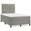 vidaXL Cama box spring colch&oacute;n y LED terciopelo gris claro 120x190 cm