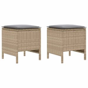 vidaXL Reposapi&eacute;s de Jard&iacute;n 2 Pieza Beige y Gris Claro 38 x 38 x 45 cm