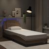 vidaXL Estructura de cama con LED sin colch&oacute;n Zadar capuchino 80x200 cm
