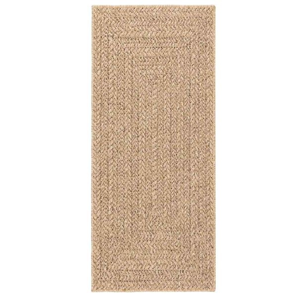 vidaXL Alfombra ZIZUR apariencia yute interior exterior beige 80x200cm