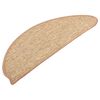 vidaXL Felpudos para escaleras 15 uds 65x21x4 cm Marrón claro Semicircular Grande