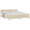 vidaXL Cama tipo Box Spring con coj&iacute;n Manual Crema 200 x 200 cm tela