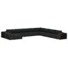 vidaXL Set muebles de jard&iacute;n 11 piezas con cojines rat&aacute;n sint&eacute;tico negro
