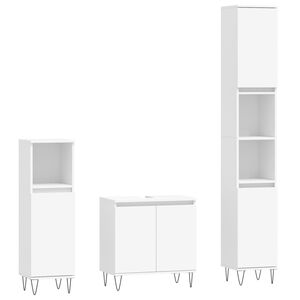 vidaXL Set de muebles de ba&ntilde;o 3 piezas madera contrachapada blanco