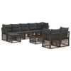 vidaXL Conjunto de sof&aacute;s de jard&iacute;n 10 uds. Gris rat&aacute;n sint&eacute;tico
